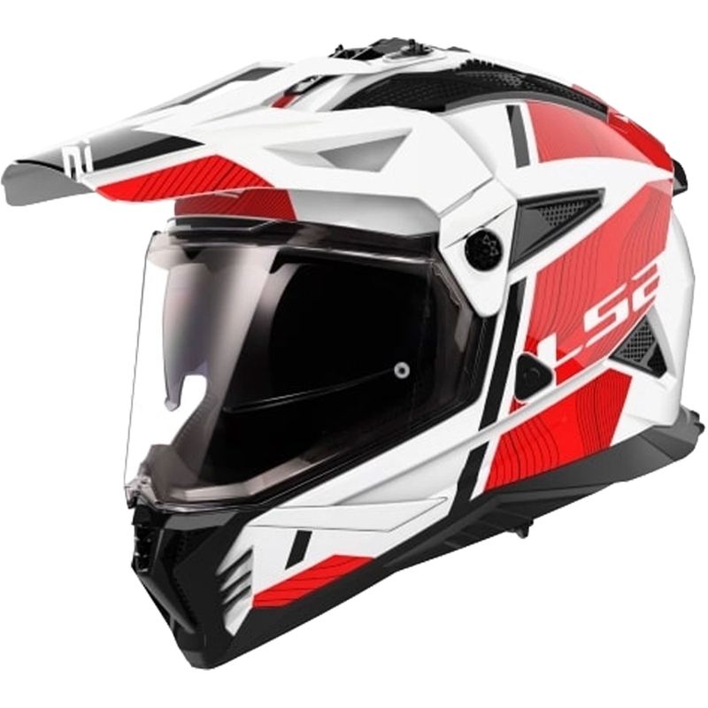 Enduro-motorcykelhjelm LS2 MX702 PIONEER II HILL hvid-rød