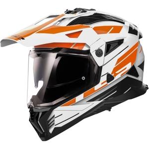 Enduro-motorcykelhjelm LS2 MX702 PIONEER II NAMIB hvid-orange