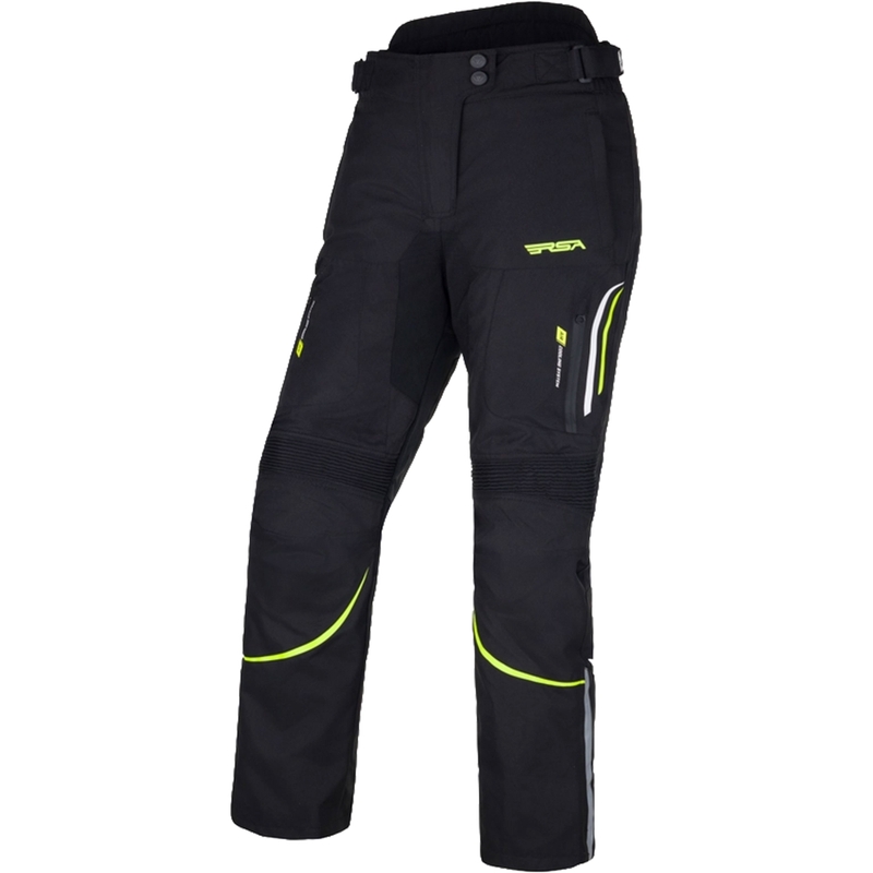 RSA Wasp Black-White-Fluo Yellow motorcykelbukser til kvinder