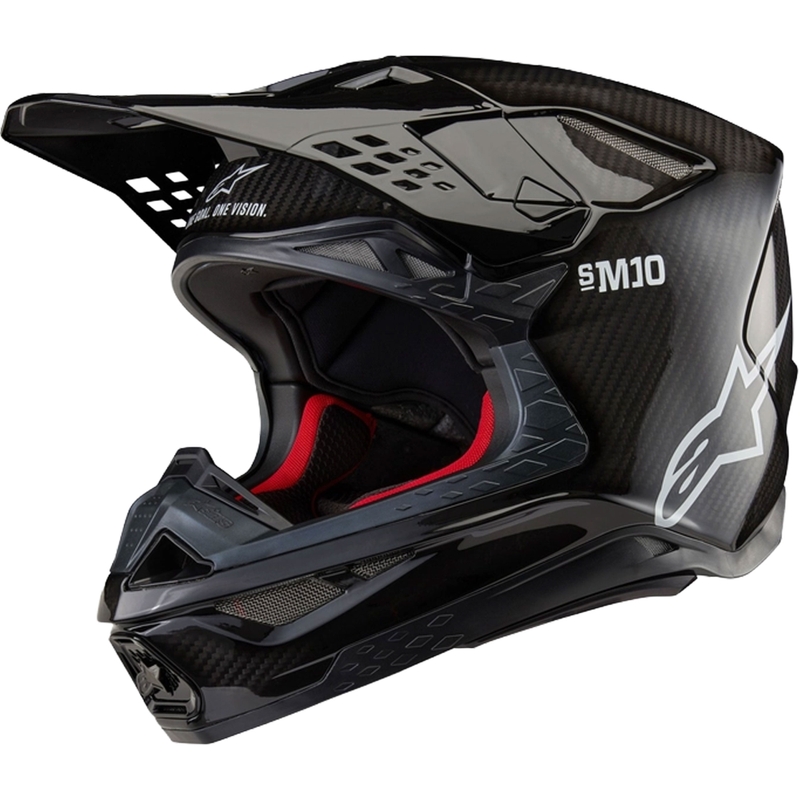 Alpinestars Supertech S-M10 Solid Gloss Carbon Motocross-hjelm