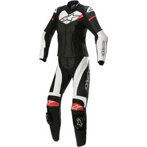 Alpinestars STELLA GP PLUS 2 todelt motorcykeldragt i læder til kvinder Sort, hvid og rød