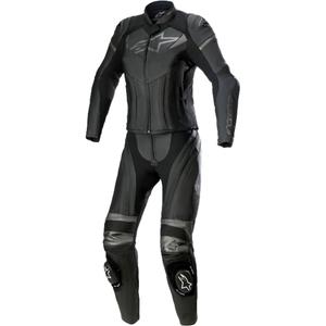 Alpinestars STELLA GP PLUS 2 todelt motorcykeldragt i læder til kvinder Sort og grå metallic