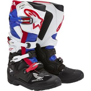 Motorcykelstøvler Alpinestars Tech 7 Enduro Drystar Honda, Sort-Blå-Hvid-Rød