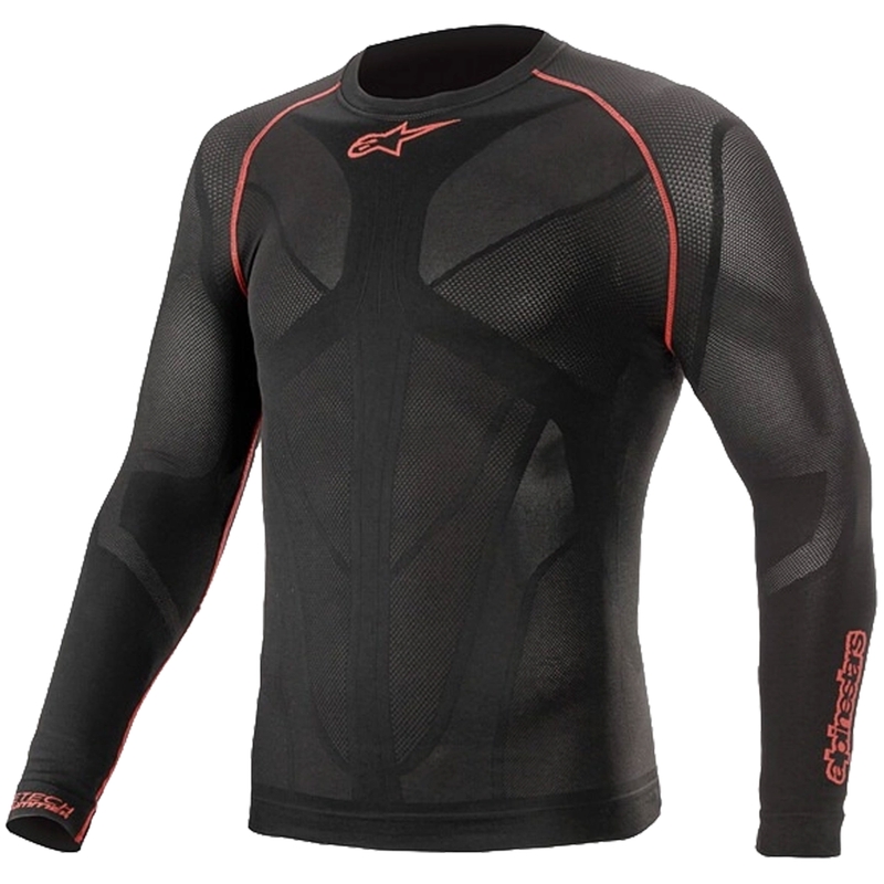 Alpinestars Ride Tech Summer langærmet termotrøje sort og rød