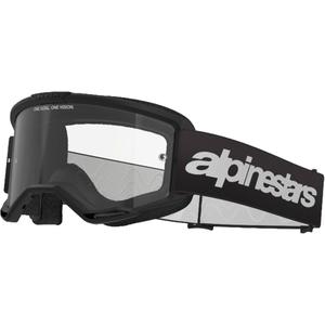 Alpinestars Vision 3 Wordmark motocrossbriller sort med klar plexi