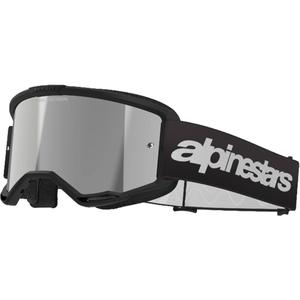Alpinestars Vision 3 Wordmark motocrossbrille sort med spejlende sølvplexi