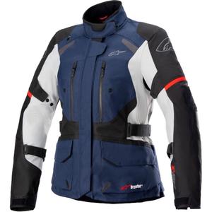 Alpinestars Stella Andes Drystar motorcykeljakke til kvinder Mørkeblå-Sort-Lys Grå-Rød