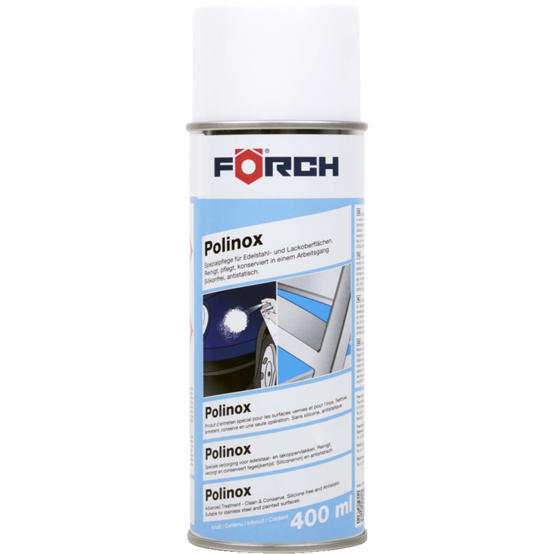 Rengørings- og plejemiddel til stål, aluminium og maling Forch Polinox P361 400 ml