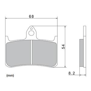Bremseklodser NISSIN halvmetallisk gummiblanding 68x54x8,2 mm 2 stk.