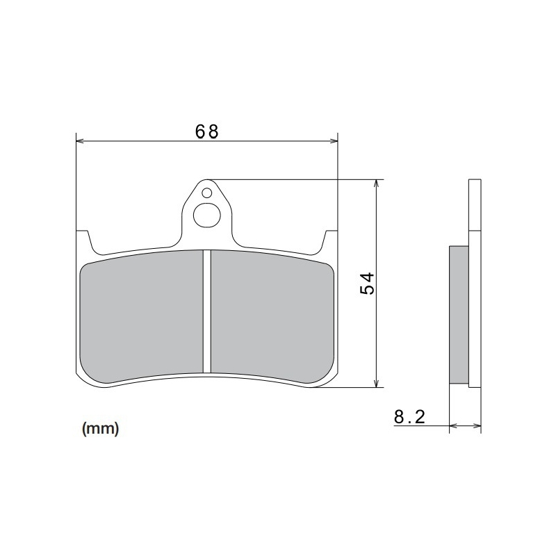 Bremseklodser NISSIN halvmetallisk gummiblanding 68x54x8,2 mm 2 stk.