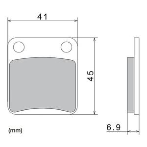 Bremseklodser NISSIN halvmetallisk gummiblanding 41x45x6,9 mm 2 stk.