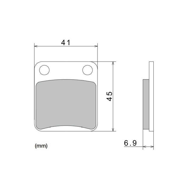 Bremseklodser NISSIN halvmetallisk gummiblanding 41x45x6,9 mm 2 stk.