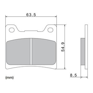 Bremseklodser NISSIN halvmetallisk blanding 63,5x54,9x8,5 mm 2 stk.