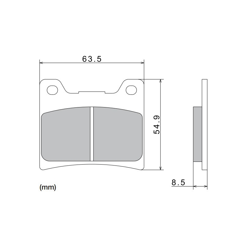 Bremseklodser NISSIN halvmetallisk blanding 63,5x54,9x8,5 mm 2 stk.