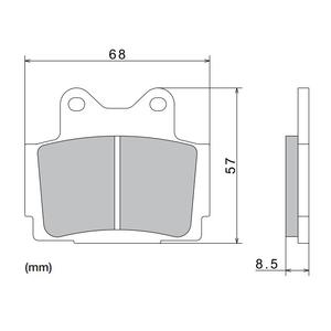 Bremseklodser NISSIN halvmetallisk gummiblanding 68x57x8,5 mm 2 stk.