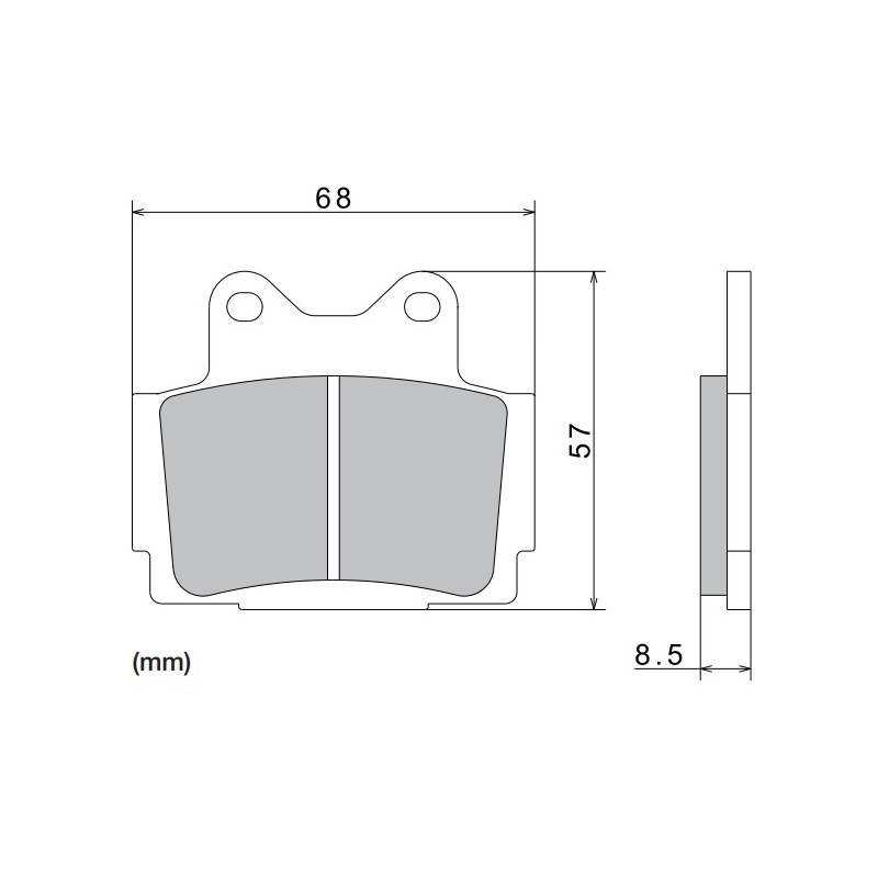 Bremseklodser NISSIN halvmetallisk gummiblanding 68x57x8,5 mm 2 stk.