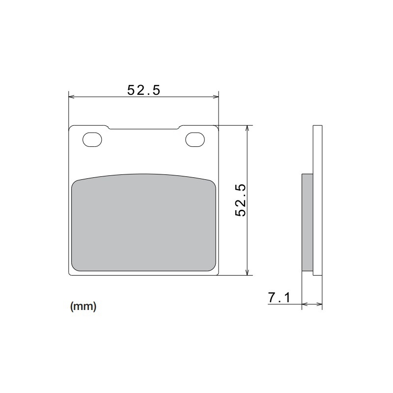 Bremseklodser NISSIN halvmetallisk blanding 52,5x52,x7,1 mm 2 stk.