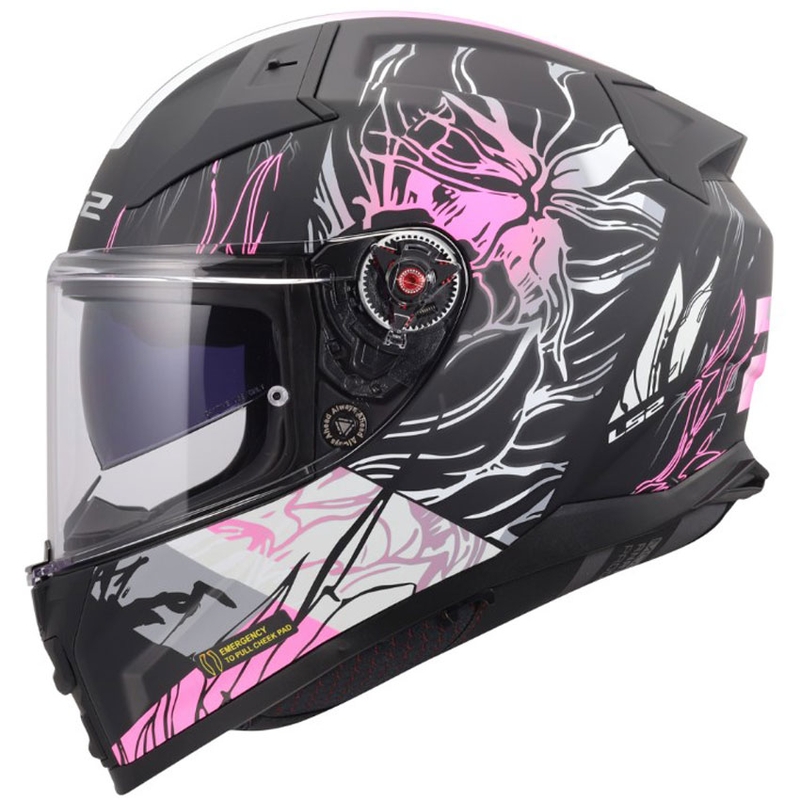 Integralhjelm LS2 FF811 Vector II Darflo mat sort-pink