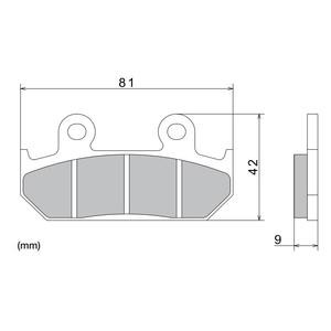 Bremseklodser NISSIN halvmetallisk gummiblanding 81x42x9 mm 2 stk.
