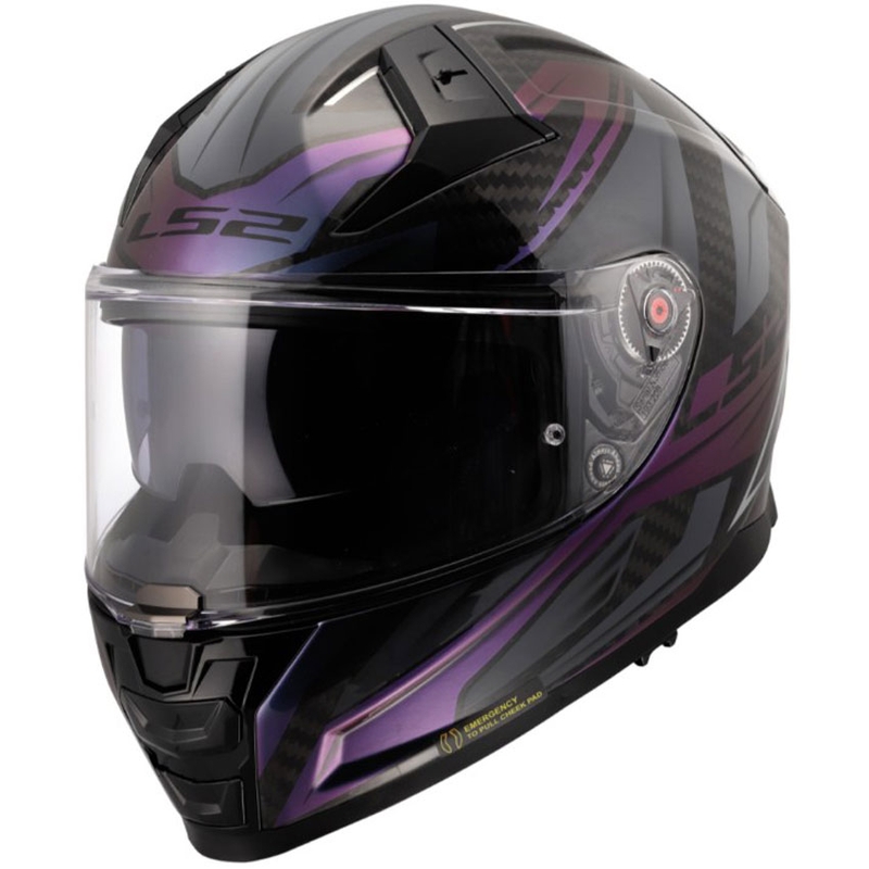 Integralhjelm LS2 FF811 Vector II C Savage Chameleon sort-lilla