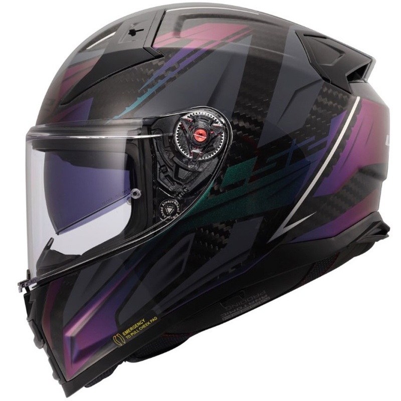 Integralhjelm LS2 FF811 Vector II C Savage Chameleon sort-lilla
