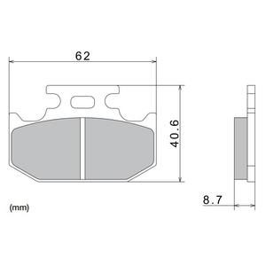 Bremseklodser NISSIN halvmetallisk gummiblanding 62x40,6x8,7 mm 2 stk.