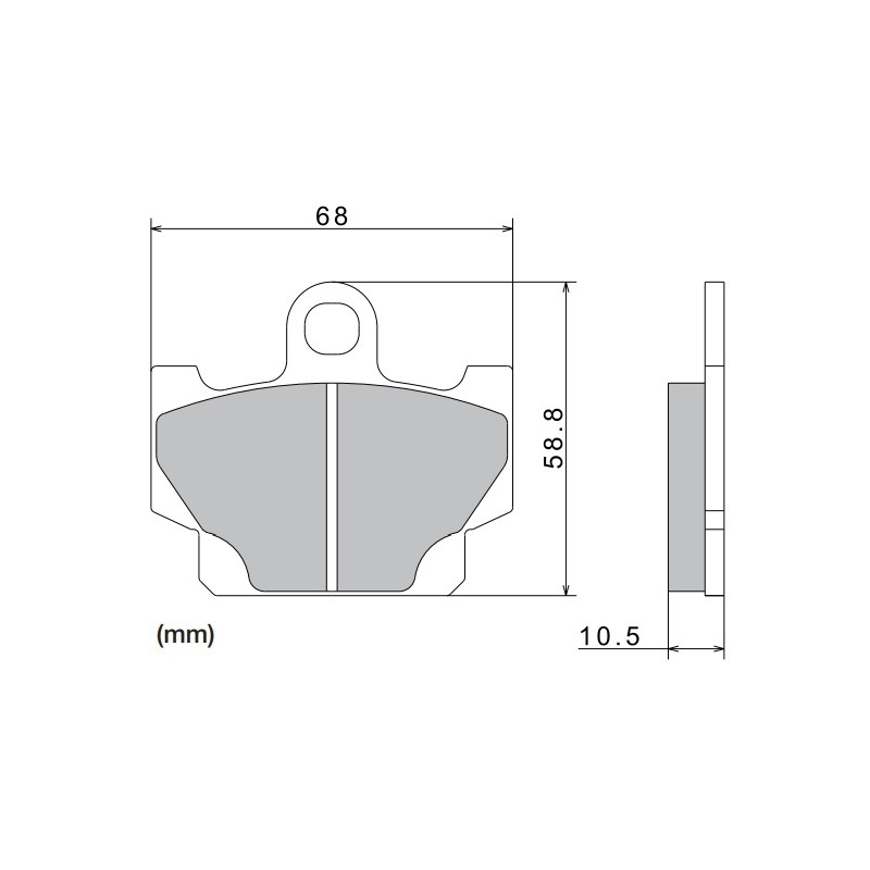 Bremseklodser NISSIN halvmetallisk gummiblanding 68x58,8x10,5 mm 2 stk.