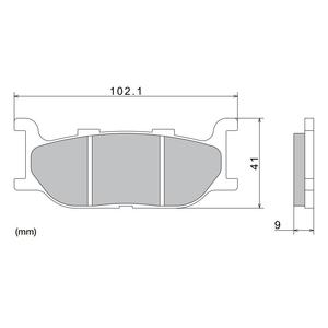 Bremseklodser NISSIN halvmetallisk blanding 102,1x41x9 mm 2 stk.