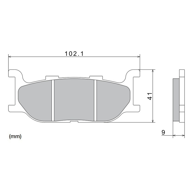 Bremseklodser NISSIN halvmetallisk blanding 102,1x41x9 mm 2 stk.