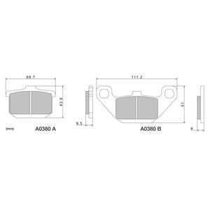 Bremseklodser NISSIN halvmetallisk gummiblanding M501-391 2 stk.