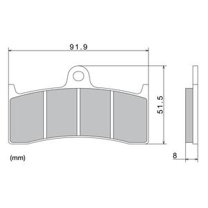 Bremseklodser NISSIN halvmetallisk blanding 91,9x51,5x8 mm 2 stk.