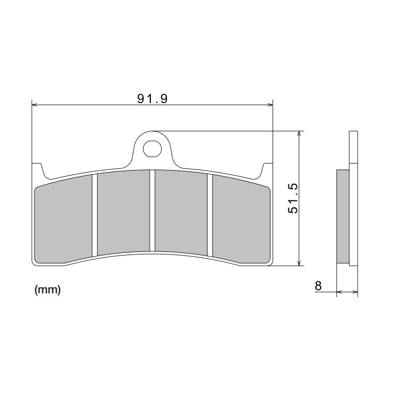 Bremseklodser NISSIN halvmetallisk blanding 91,9x51,5x8 mm 2 stk.