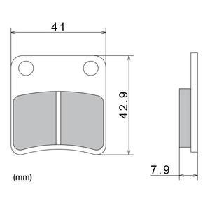 Bremseklodser NISSIN halvmetallisk gummiblanding 41x42,9x7,9 mm 2 stk.