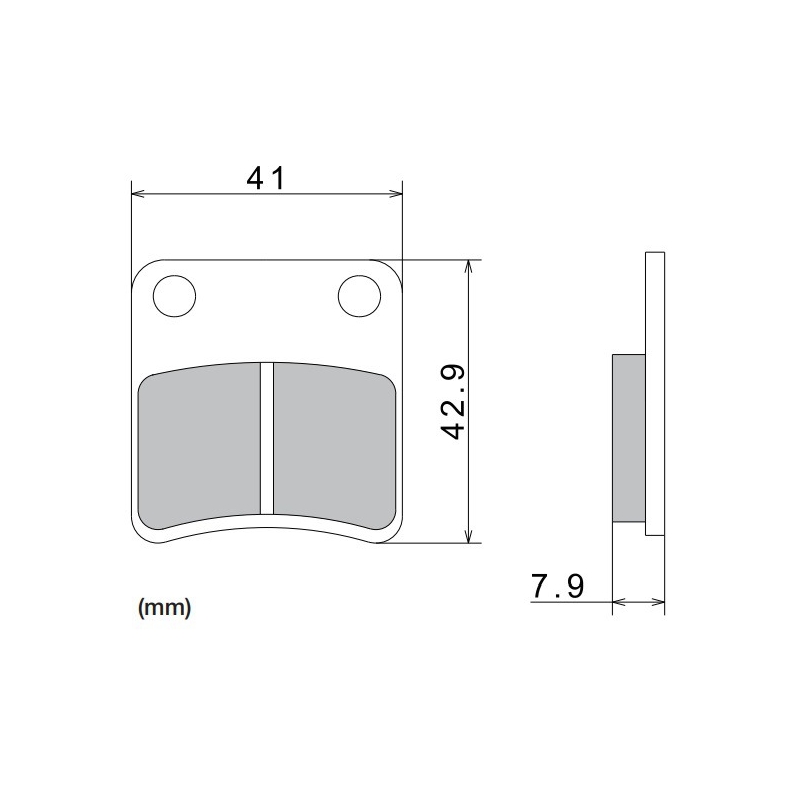 Bremseklodser NISSIN halvmetallisk gummiblanding 41x42,9x7,9 mm 2 stk.