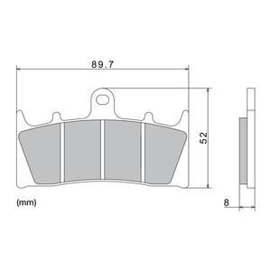 Bremseklodser NISSIN halvmetallisk gummiblanding 89,7x52x8 mm 2 stk.