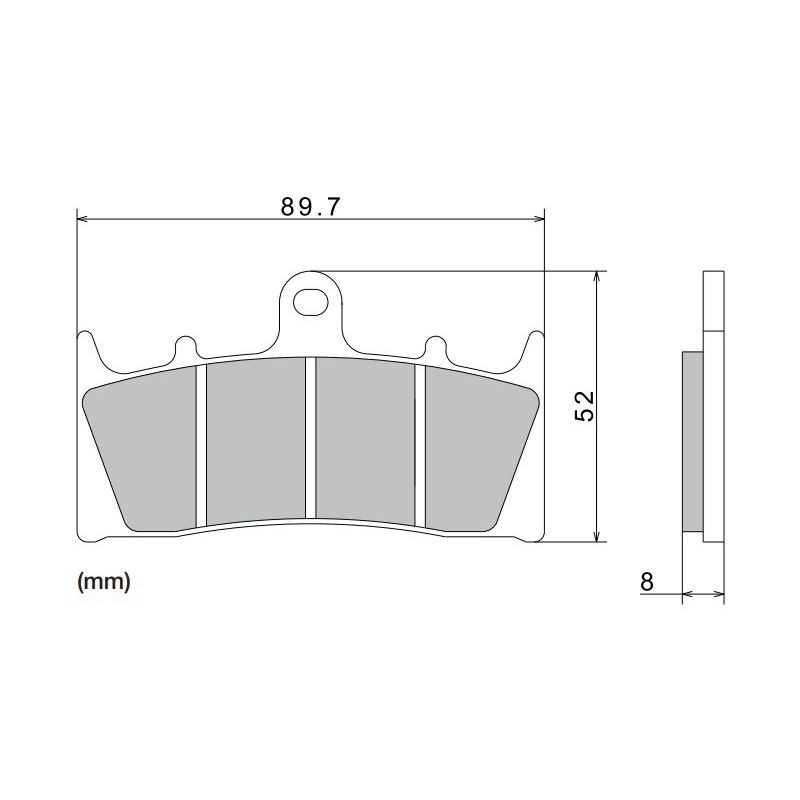 Bremseklodser NISSIN halvmetallisk gummiblanding 89,7x52x8 mm 2 stk.