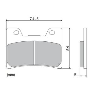 Bremseklodser NISSIN halvmetallisk gummiblanding 74,5x54x9 mm 2 stk.