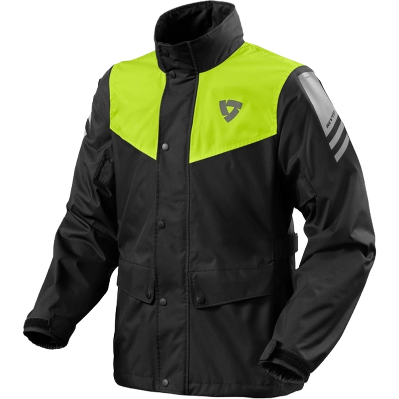 Revit Nitric 4 H2O sort-fluogul regnjakke til motorcykel