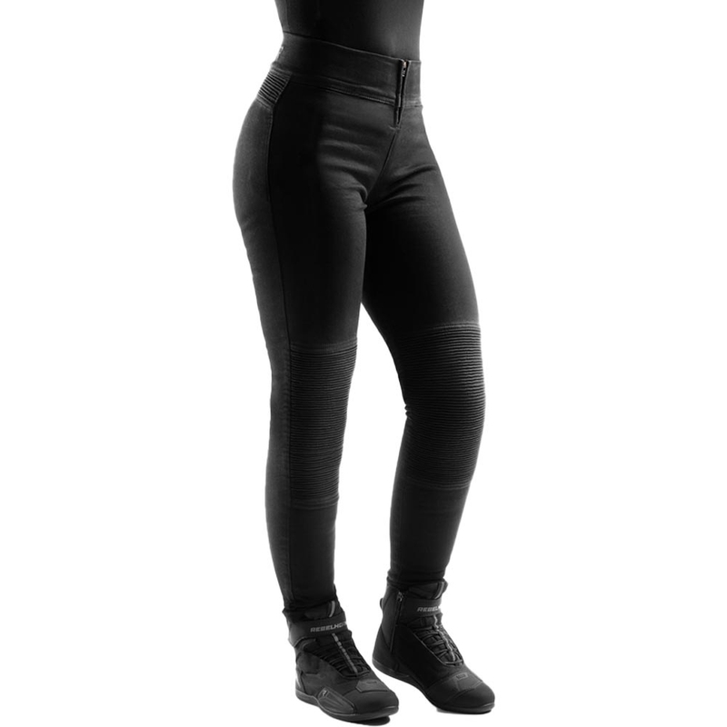 Dame motorcykelleggings Rebelhorn Chica sort