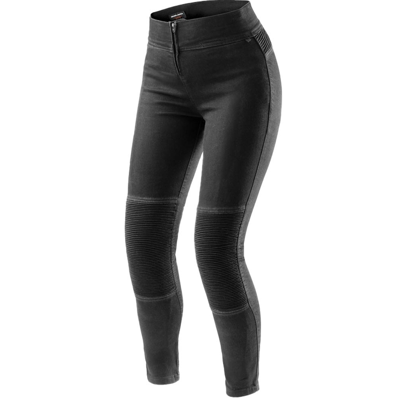 Rebelhorn Chica damers cropped motorcykelleggings i sort