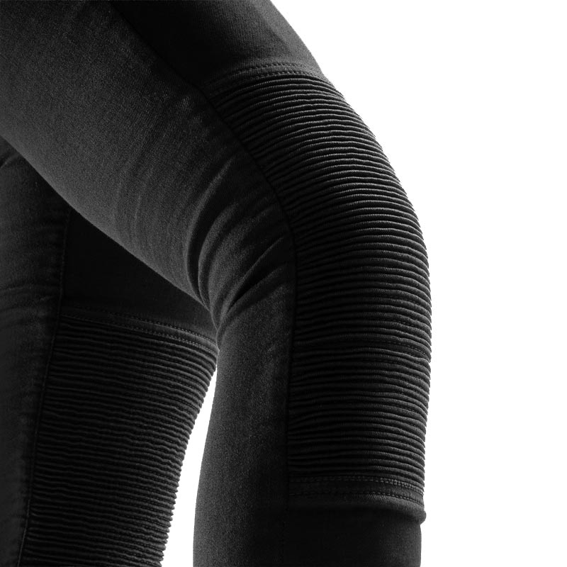 Rebelhorn Chica damers cropped motorcykelleggings i sort