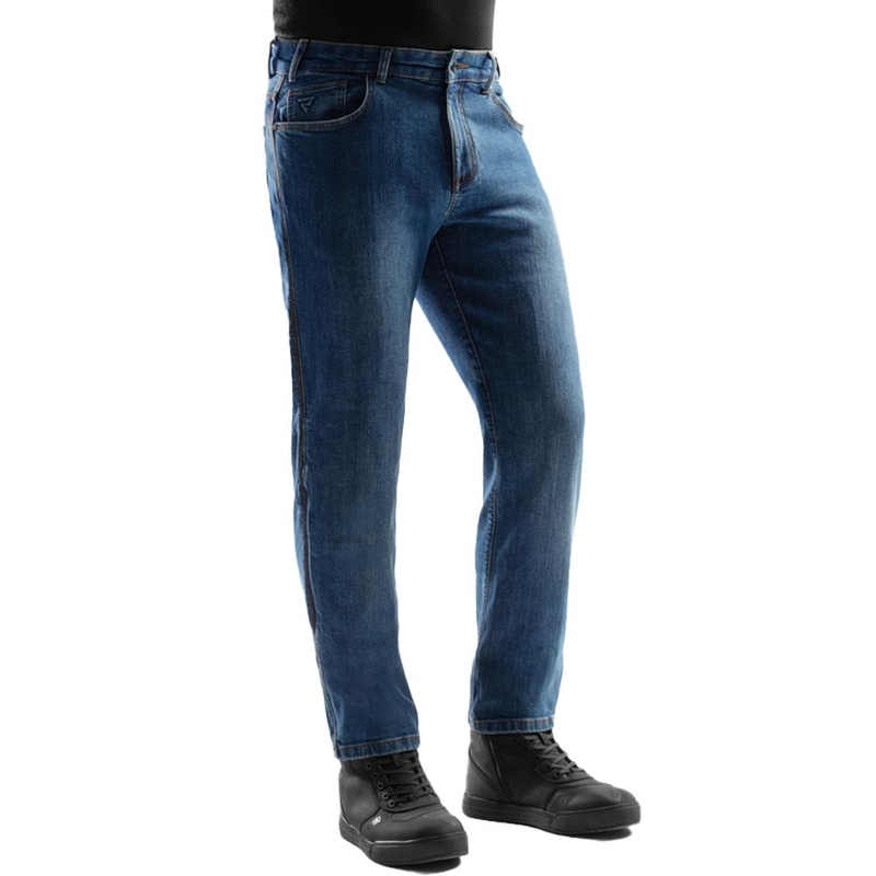 Rebelhorn Classic Monolayer Biker Jeans Vasket Blå