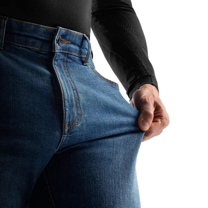 Rebelhorn Classic Monolayer Biker Jeans Vasket Blå