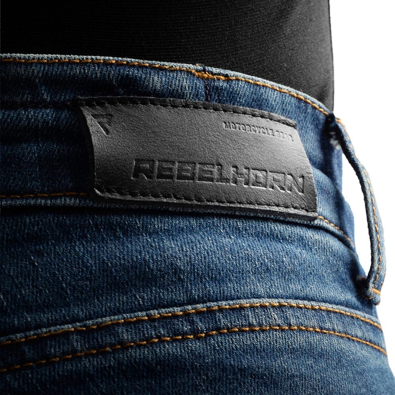 Rebelhorn Classic Monolayer Biker Jeans Vasket Blå