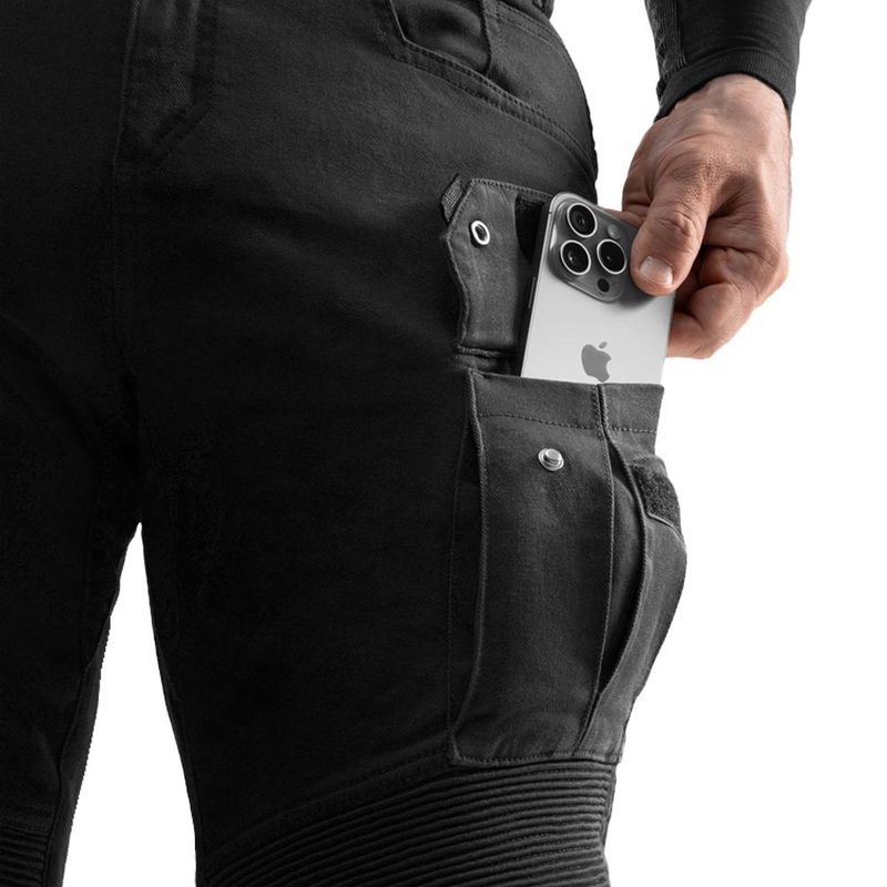 Rebelhorn Faster cropped motorcykeljeans i sort