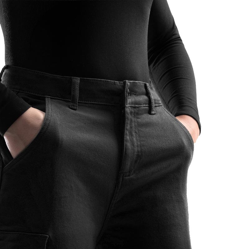 Dame cropped motorcykeljeans Rebelhorn Faster sort
