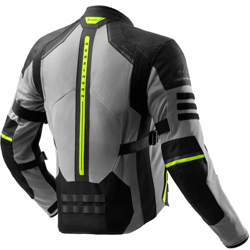 Rebelhorn Scandal 3 motorcykeljakke sort-grå-fluo gul