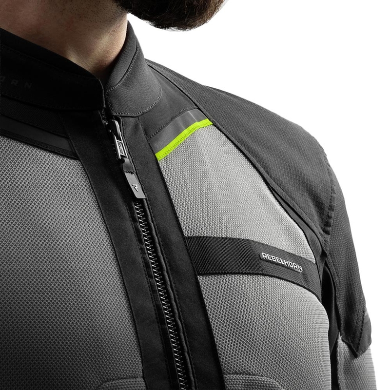 Rebelhorn Scandal 3 motorcykeljakke sort-grå-fluo gul