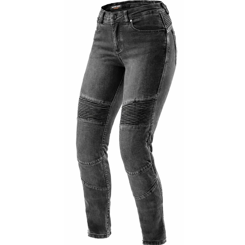 Rebelhorn Agness 2 Mono cropped motorcykeljeans, vasket sort