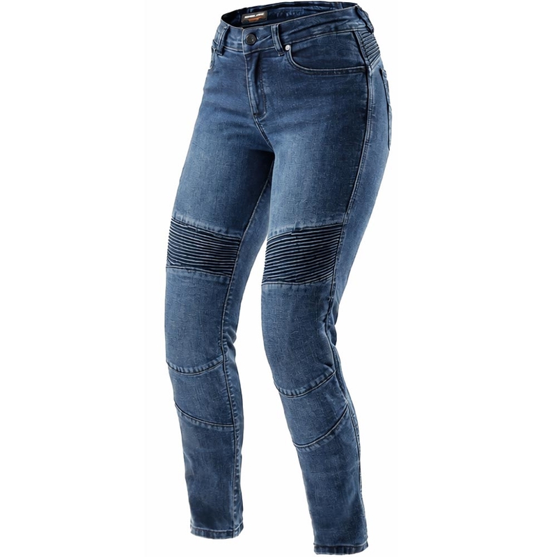 Dame motorcykeljeans Rebelhorn Agness 2 Mono vasket blå